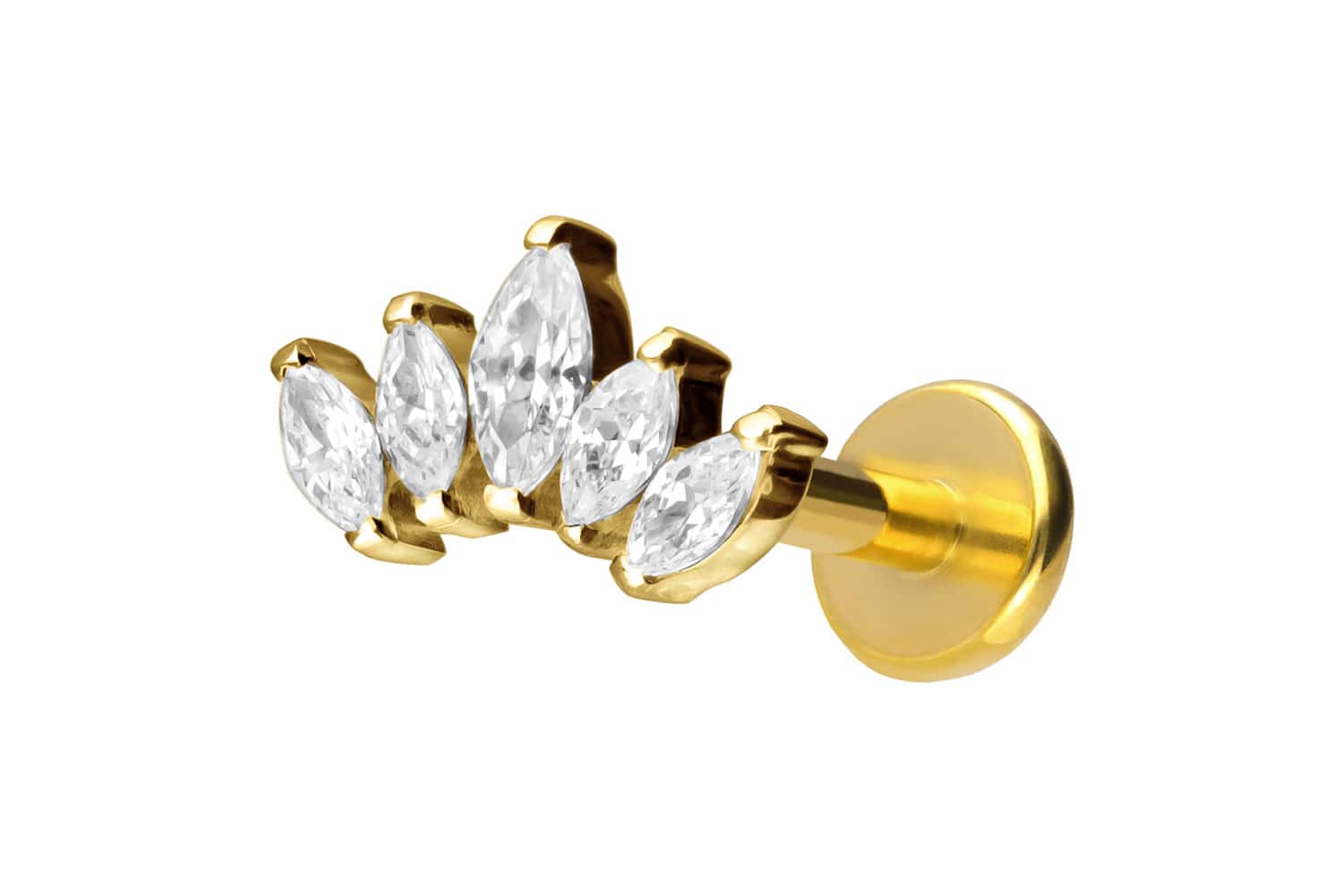 Titan Labret Piercing mit Push Fit LOTUSBLÜTE